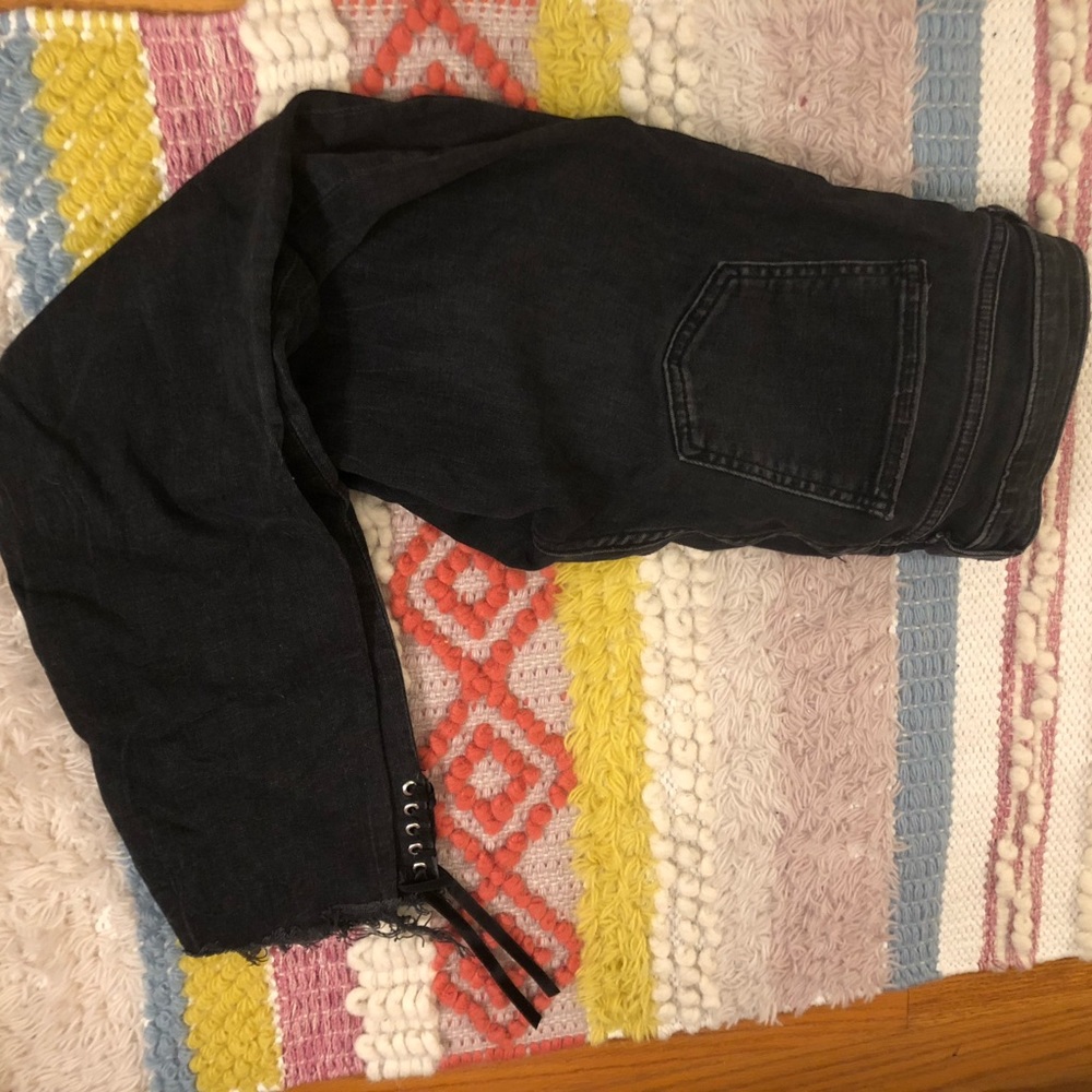 Zara Black Ankle Tie Jeans